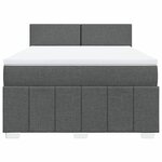 vidaXL Sommier à lattes de lit avec matelas Gris foncé 140x200cm Tissu