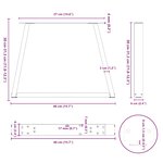 vidaXL Pieds de table basse en forme de V  2 pièces  anthracite  40 x (30-31 3) cm  acier