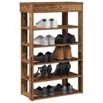 vidaXL Étagère à chaussures vieux bois 60x30x98 cm bois d'ingénierie