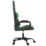 vidaXL Chaise de jeu de massage Noir et vert Similicuir