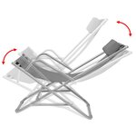 vidaXL Chaises inclinables de terrasse lot de 2 acier gris