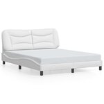 vidaXL Cadre de lit sans matelas Hvar blanc 160x200 cm similicuir