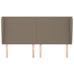 vidaXL Tête de lit avec oreilles Taupe 183x23x118/128 cm Tissu