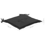 vidaXL Chaises à manger de jardin avec coussins lot de 3 Acacia massif