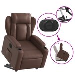 vidaXL Fauteuil inclinable électrique marron similicuir