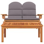 Ensemble de Salon de jardin meuble d'extérieur ensemble de mobilier adirondack 2 pièces bois acacia solide 02_0014208