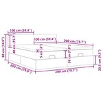 VidaXL Cadre de lit ottoman et matelas gris clair 200x200cm tissu