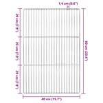 Grille de BBQ vidaXL avec poignées Rectangulaire 60x40 cm en Acier inoxydable 304