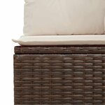 vidaXL Canapé de jardin avec coussins 4 places marron résine tressée