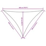 vidaXL Voile de parasol tissu oxford triangulaire 3 5x3 5x4 9 m noir
