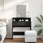 vidaXL Coiffeuse avec miroir noir 80x41x144 5 cm