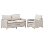 vidaXL Ensemble de Canapés 2 Pièces Crème Polyester
