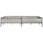 vidaXL Cadre de lit sonoma gris 160x200 cm bois d'ingénierie et métal