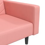 vidaXL Canapé-lit à 2 places avec deux oreillers Rose Velours