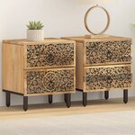 vidaXL Tables de chevet 2 Pièces 40x33x46 cm Bois de manguier solide