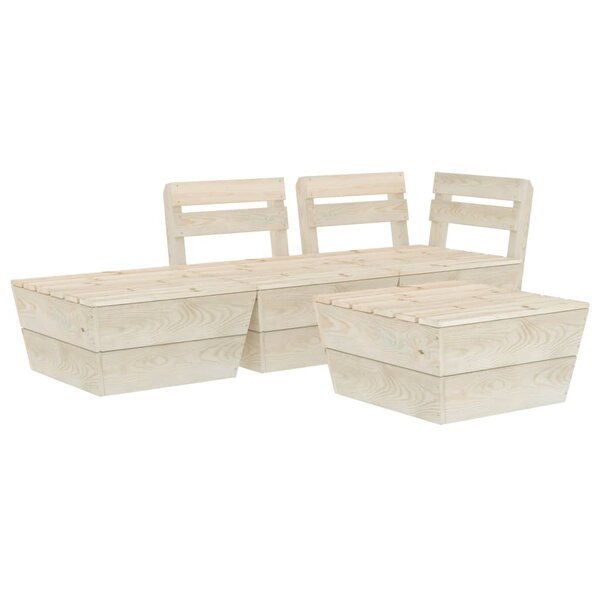 Salon de jardin meuble d'extérieur ensemble de mobilier palette 4 pièces bois d'épicéa imprégné 02_0018378