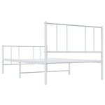 vidaXL Cadre de lit métal sans matelas avec pied de lit blanc 90x200cm