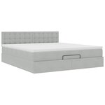 VidaXL Cadre de lit ottoman avec matelas gris clair 180x200 cm velours