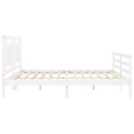 vidaXL Cadre de lit avec tête de lit blanc Super King Size bois massif
