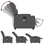 vidaXL Fauteuil de massage inclinable gris foncé tissu