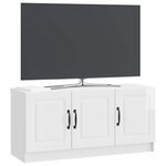 vidaXL Meuble TV Blanc brillant 99 x 34 5 x 47 cm Bois d'ingénierie