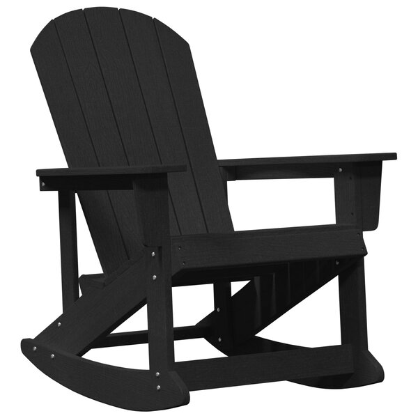 vidaXL Chaise berçante Adirondack noire 73 5x92x90 cm HDPE