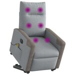 vidaXL Fauteuil inclinable de massage électrique Gris clair Tissu