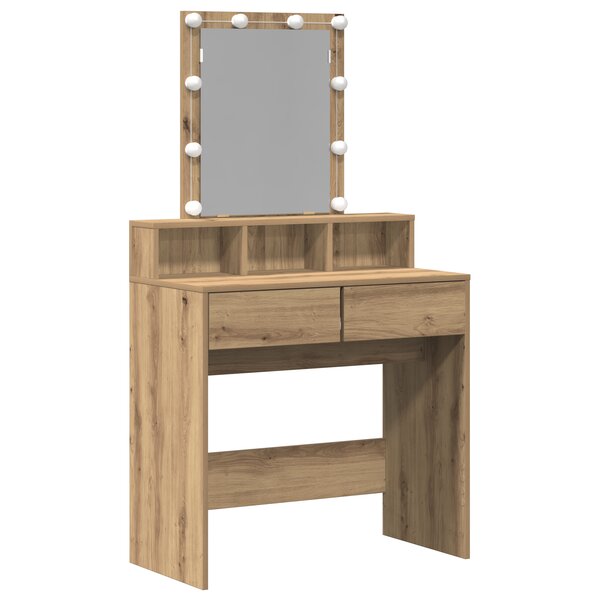 vidaXL Coiffeuse chêne artisanal 80 x 41 x 144 5 cm Bois d'ingénierie