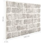 vidaXL Panneaux muraux 3D design de brique gris clair 11 Pièces EPS