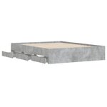 vidaXL Cadre de lit avec tiroirs sans matelas gris béton 140x200 cm