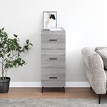 vidaXL Buffet Sonoma gris 34 5x34x90 cm Bois d'ingénierie