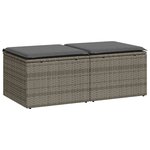 vidaXL Salon de jardin 2 Pièces avec coussins gris résine tressée acacia