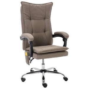 vidaXL Chaise de bureau de massage Taupe Tissu
