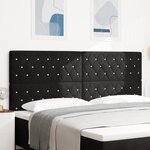 vidaXL Tête de lit capitonnée noire avec boutons en cristal - 200 cm en velours