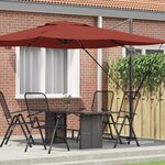 vidaXL Parasol déporté Roma Terracotta 286x285x265 cm en aluminium