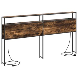 vidaXL Tête de lit de rangement Chêne fumé 200 cm Bois d'ingénierie