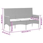 vidaXL Banc de jardin à 3 places avec coussins noir résine tressée