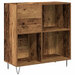vidaXL Meuble à vinyles avec étagère chêne artisanal 85 x 38 x 89 cm
