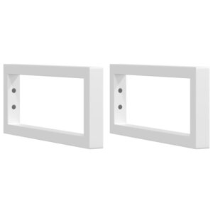 vidaXL Supports d'étagères pour lavabo 2 Pièces blanc rectangulaire acier