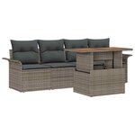 vidaXL Ensemble de canapé de jardin 5 Pièces Gris Poly rotin