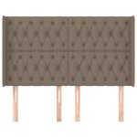 vidaXL Tête de lit avec oreilles Taupe 147x16x118/128 cm Tissu