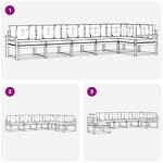 vidaXL Ensemble de canapés d'extérieur 4 pc Blanc et Beige Polyester