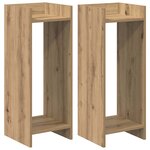vidaXL Support de Plante 2 pièces Chêne artisanal 30 x 30 x 80 cm
