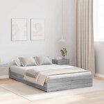 vidaXL Cadre de lit avec rangement Sonoma gris 120 x 190 cm