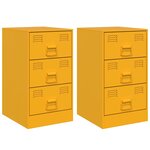 vidaXL Tables de chevet 2 Pièces jaune moutarde 34 5x39x62 cm acier