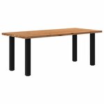 vidaXL Table à manger marron clair bois de chêne massif rectangulaire