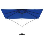 vidaXL Parasol Roma à Bras Déporté Bleu  Noir 352 x 251 x 260 cm