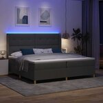 vidaXL Lit à ressorts avec matelas Gris 200 x 200 cm tissu