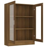 vidaXL Armoire à vitrine Chêne brun 82 5x30 5x115cm Bois d'ingénierie