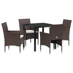 vidaXL Ensemble de jardin 5 pièces Marron Rattan synthétique